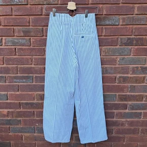 UO Urban Outfitters Mack Striped Pleated High-Waisted Trouser Pant Streetwear - Picture 3 of 7